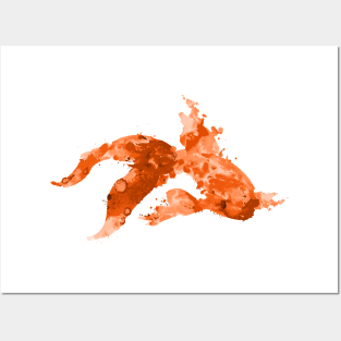 watercolor goldfish Posters and Art